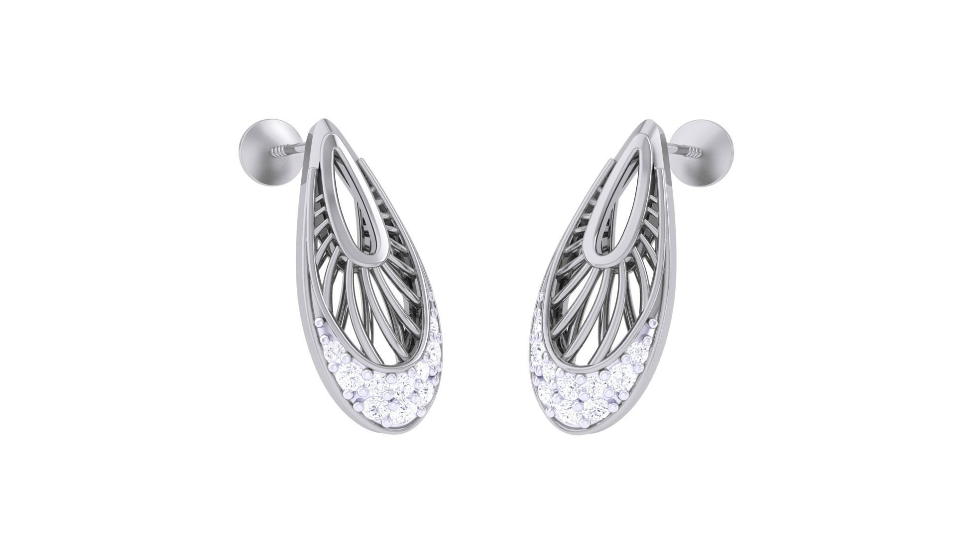 High Jewelry Pendant Earrings Set 3dm stl obj mtl gltf glb 3D print model_14