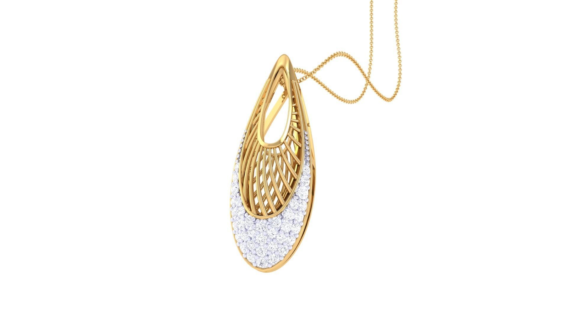 High Jewelry Pendant Earrings Set 3dm stl obj mtl gltf glb 3D print model_4