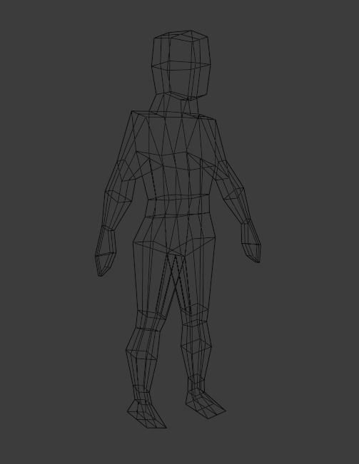 LowPoly PSX Rigged Base Character Low-poly 3D model_1