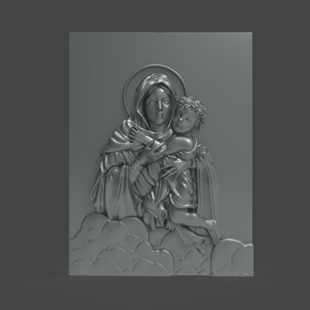  Schoenstatt Madonna bas-relief 3D print model_11