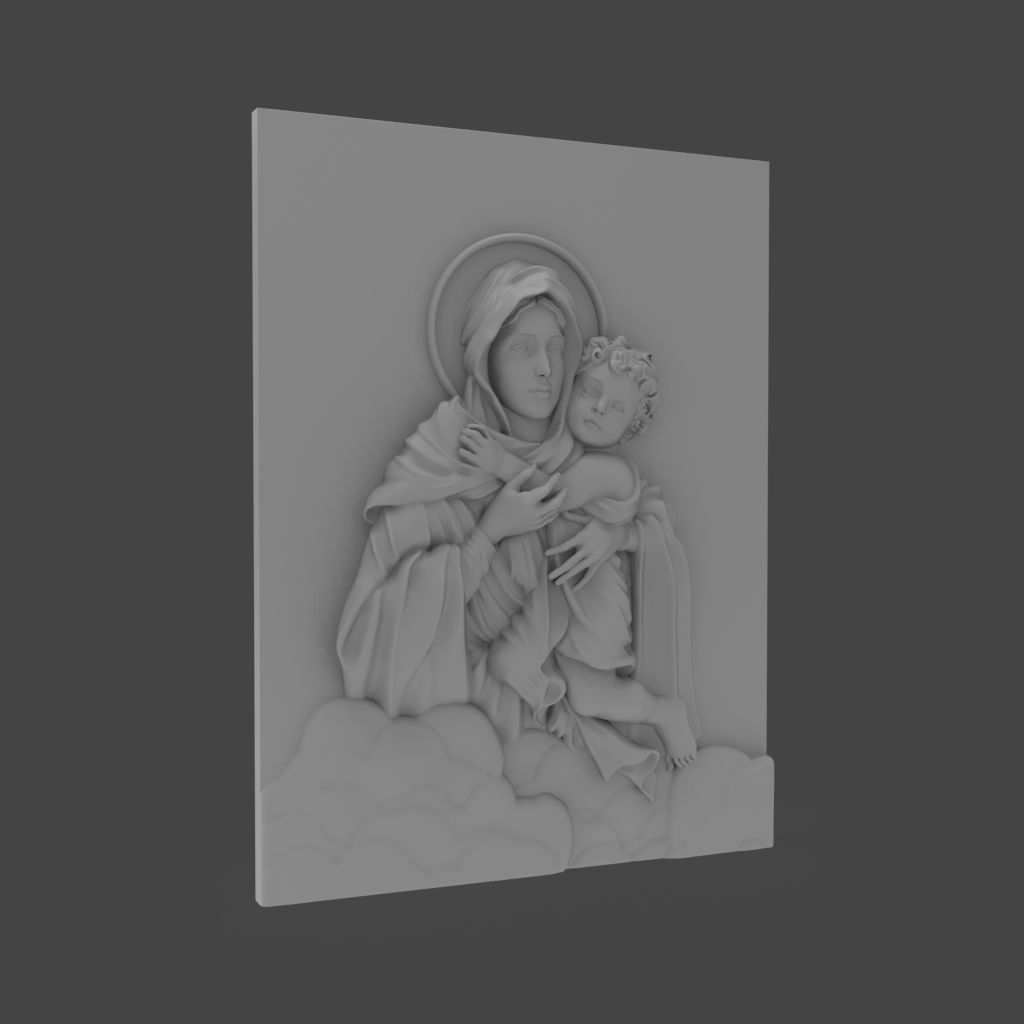  Schoenstatt Madonna bas-relief 3D print model_16