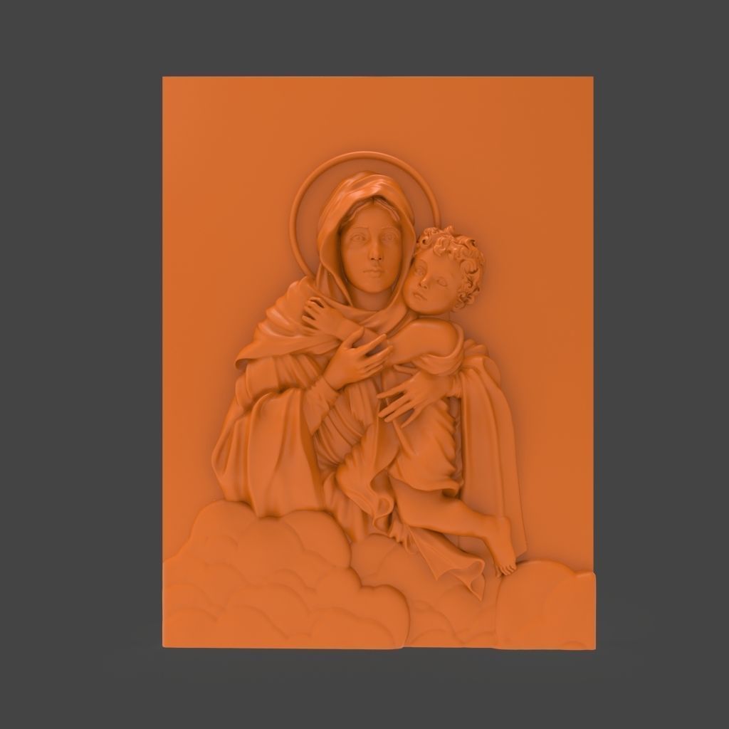  Schoenstatt Madonna bas-relief 3D print model_20