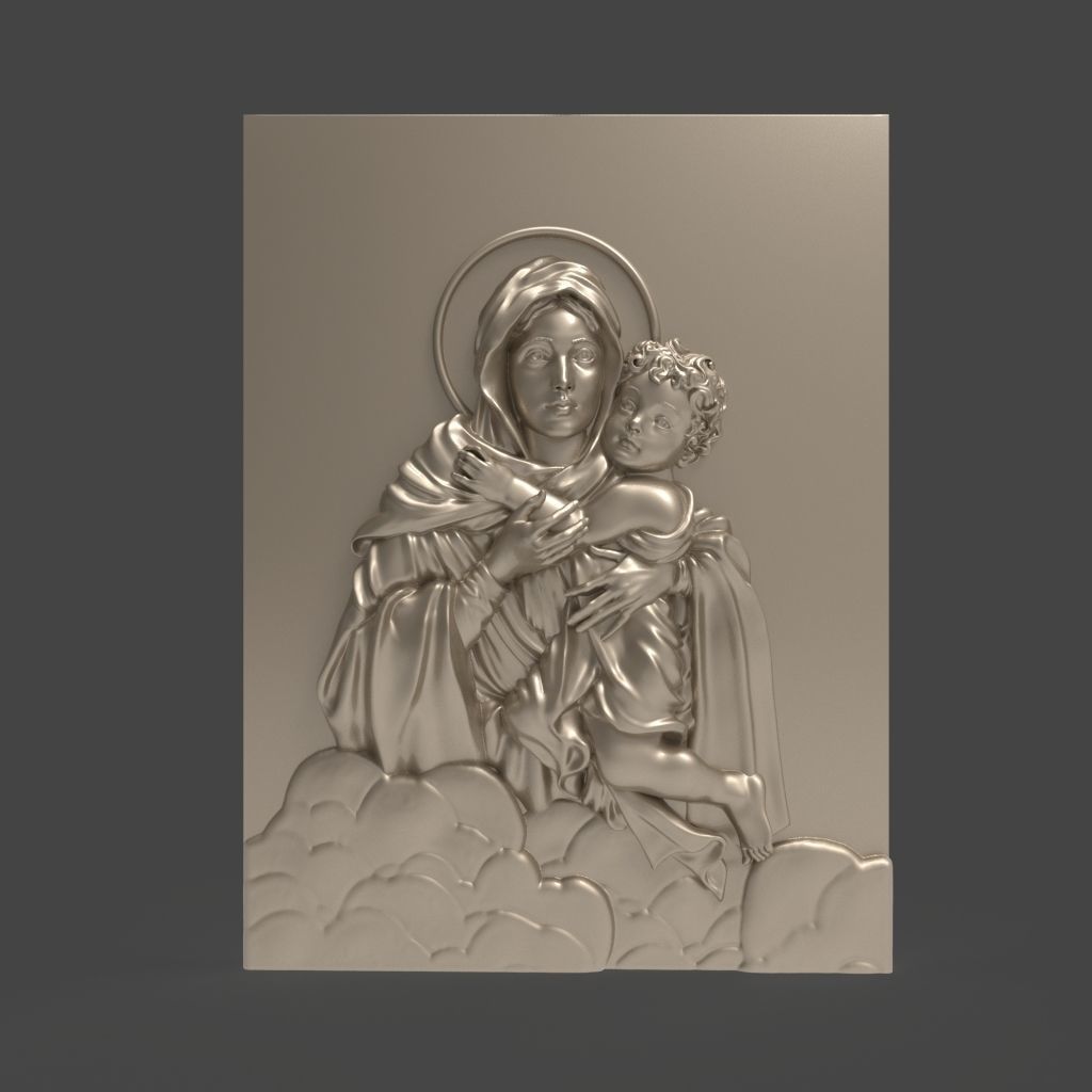  Schoenstatt Madonna bas-relief 3D print model_10