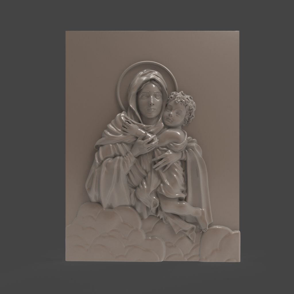  Schoenstatt Madonna bas-relief 3D print model_12
