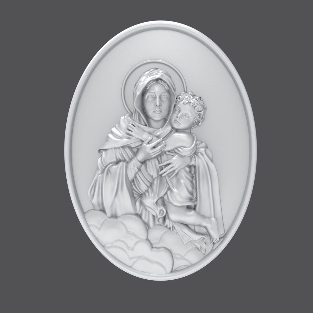  Schoenstatt Madonna bas-relief 3D print model_4