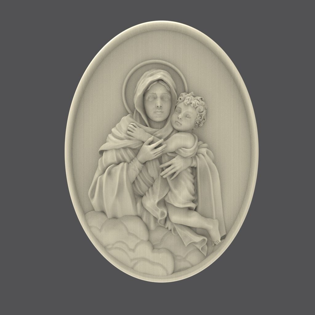  Schoenstatt Madonna bas-relief 3D print model_7