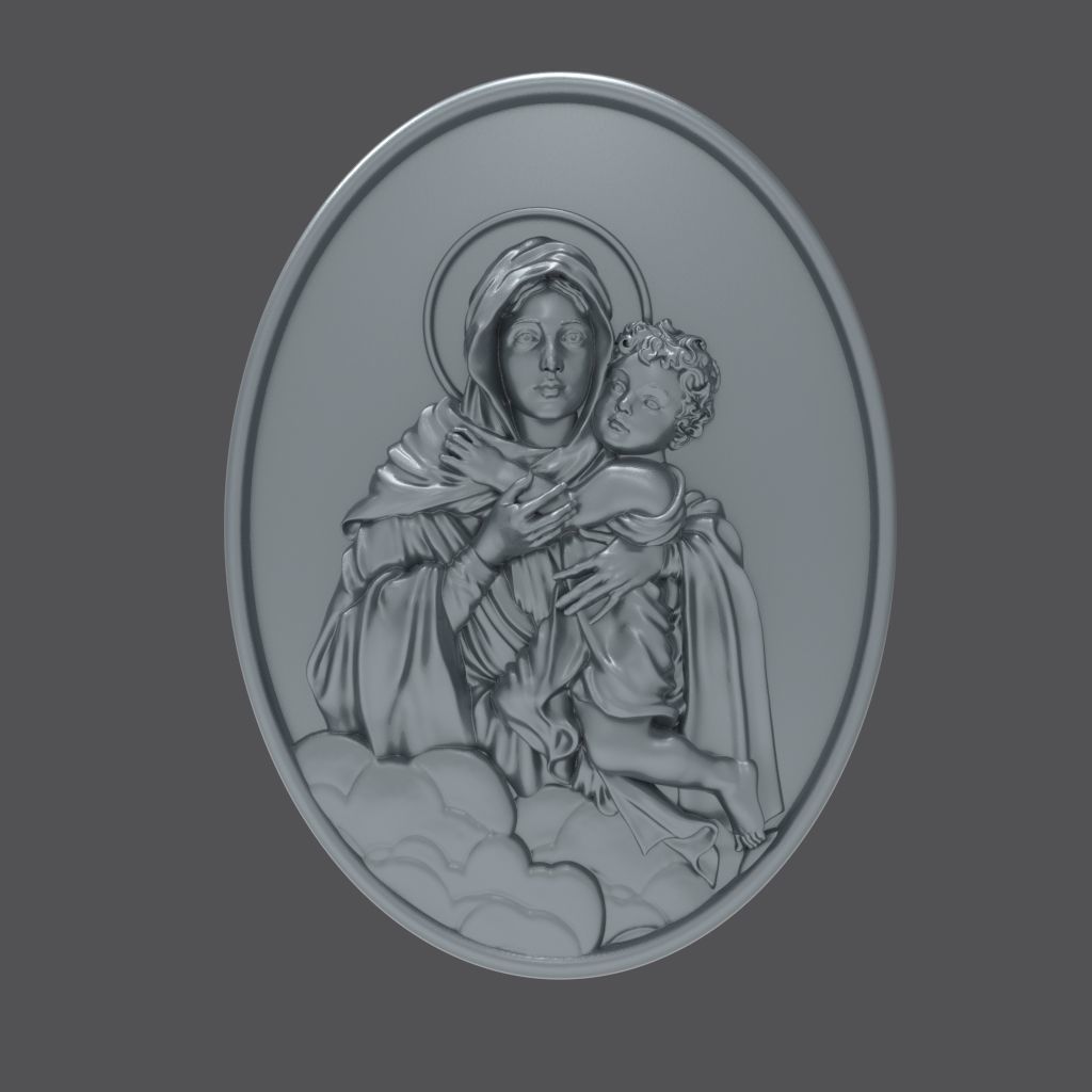  Schoenstatt Madonna bas-relief 3D print model_5