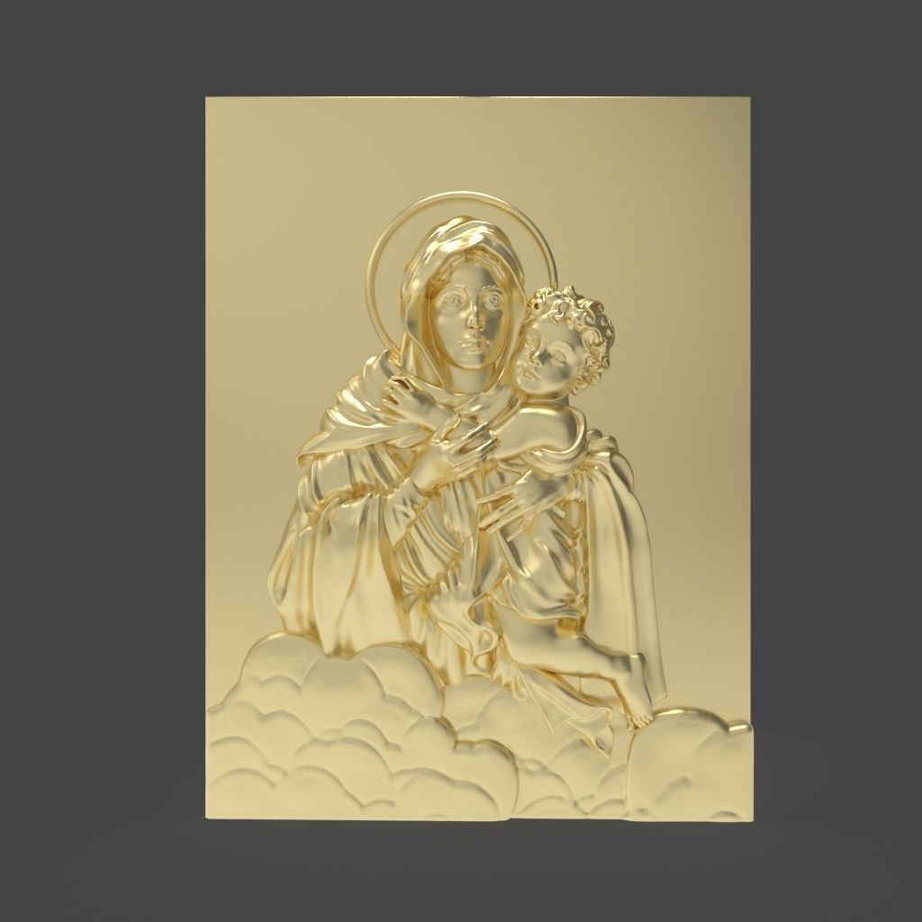  Schoenstatt Madonna bas-relief 3D print model_17