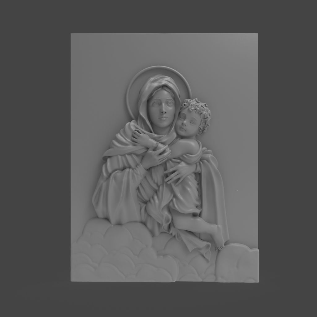  Schoenstatt Madonna bas-relief 3D print model_14