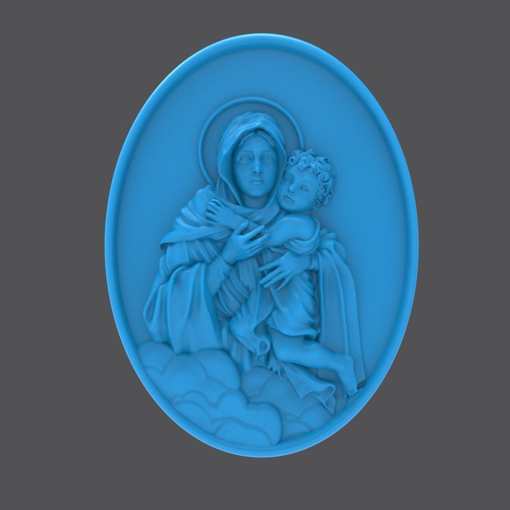  Schoenstatt Madonna bas-relief 3D print model_9