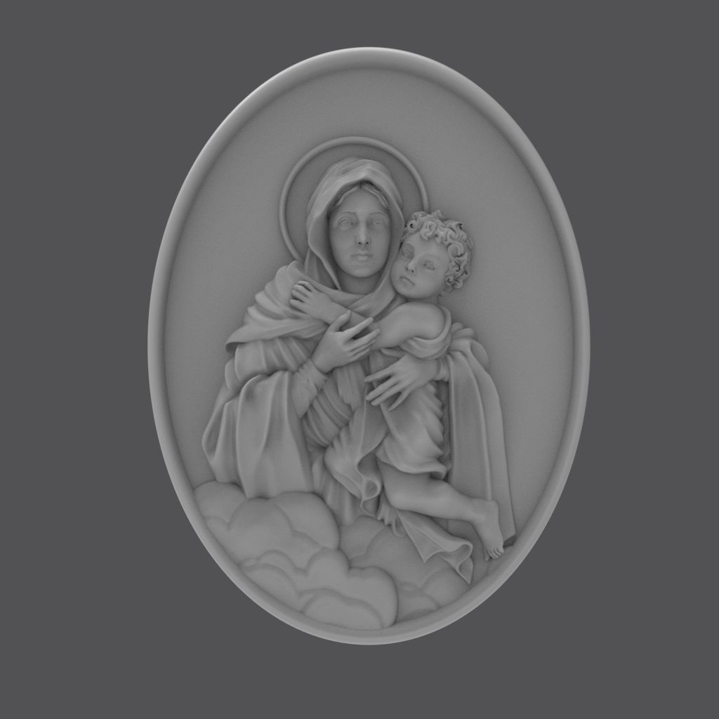 Schoenstatt Madonna bas-relief 3D print model_3