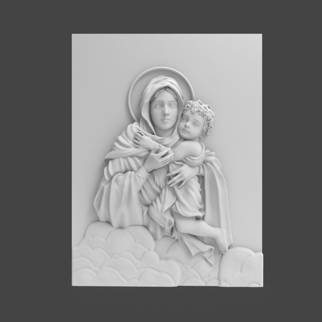  Schoenstatt Madonna bas-relief 3D print model_13
