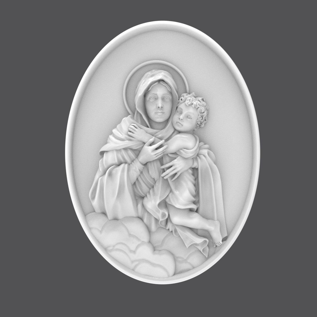  Schoenstatt Madonna bas-relief 3D print model_2