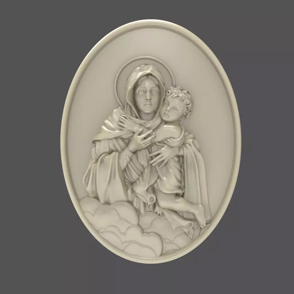  Schoenstatt Madonna bas-relief 3D print model_0