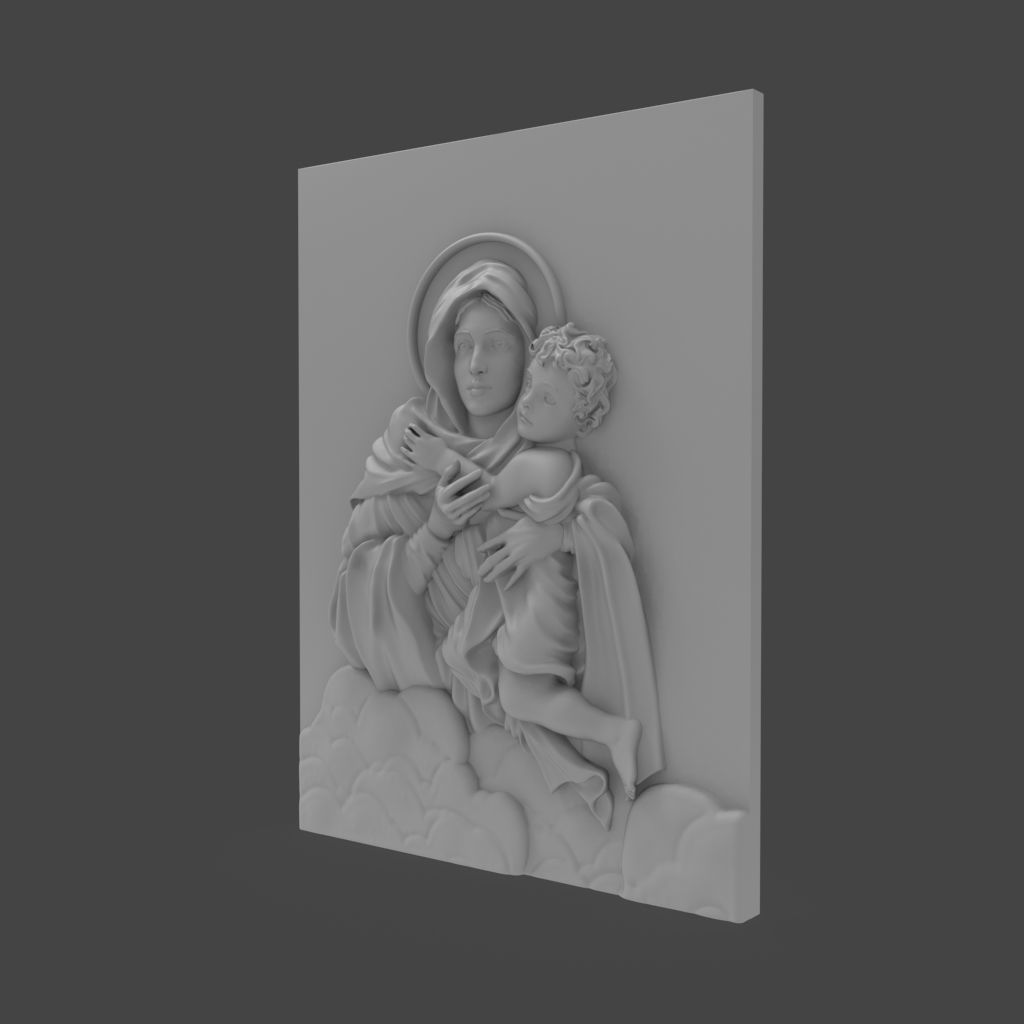  Schoenstatt Madonna bas-relief 3D print model_15