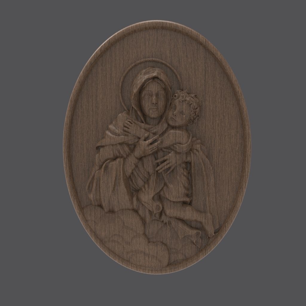  Schoenstatt Madonna bas-relief 3D print model_8