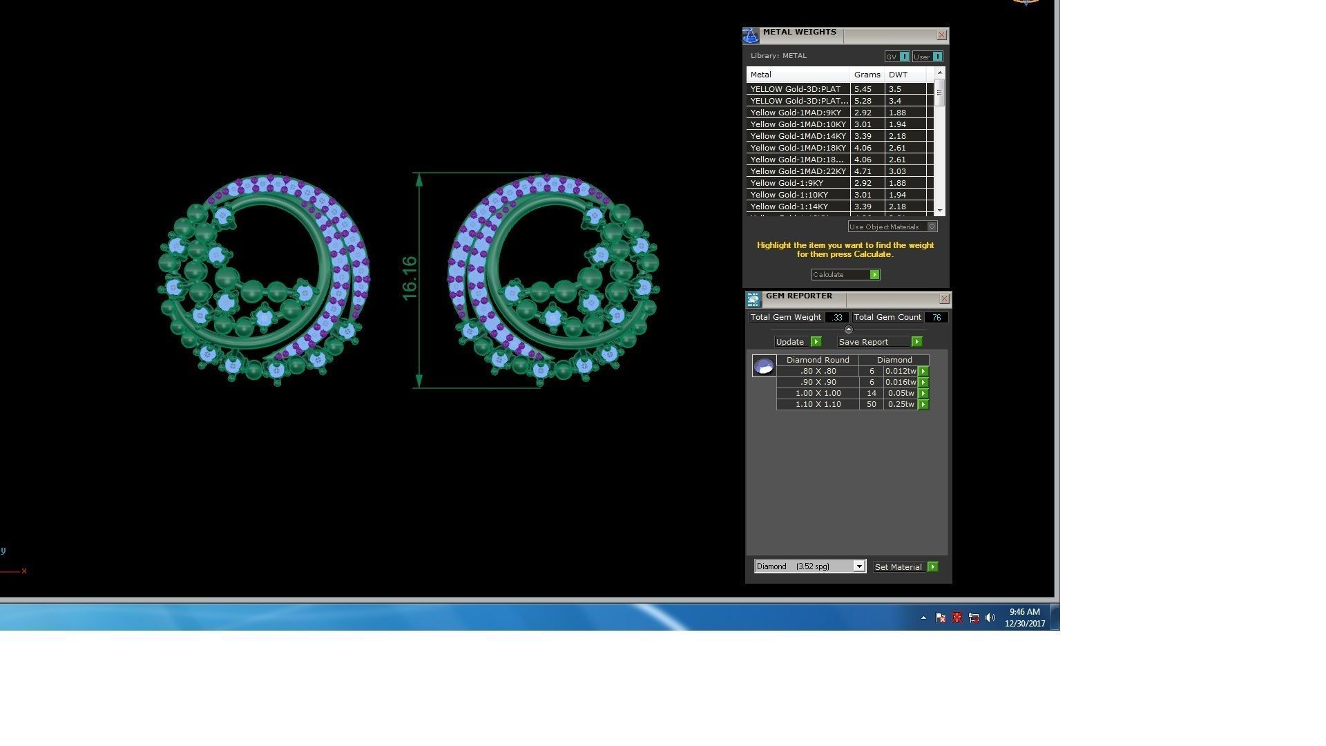 High Jewelry Pendant Earrings Set 3dm stl obj mtl gltf glb 3D print model_12