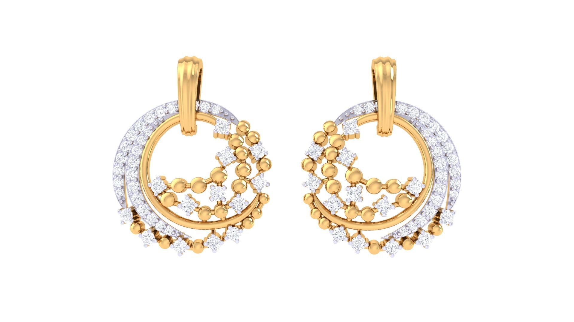 High Jewelry Pendant Earrings Set 3dm stl obj mtl gltf glb 3D print model_16