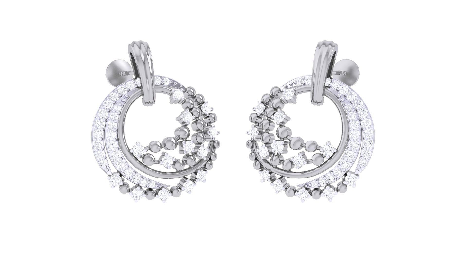 High Jewelry Pendant Earrings Set 3dm stl obj mtl gltf glb 3D print model_15