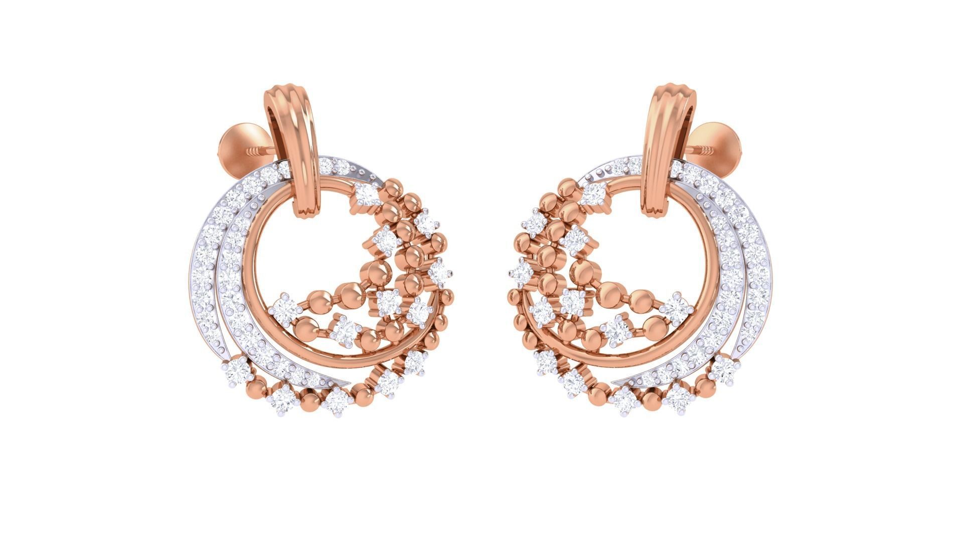 High Jewelry Pendant Earrings Set 3dm stl obj mtl gltf glb 3D print model_1