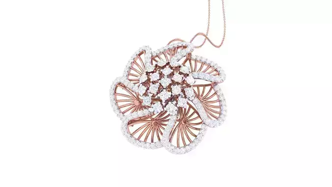 Flower Wire Mesh High Jewelry Pendant Earrings Set 3dm stl obj