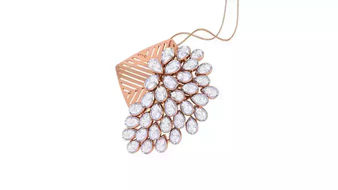 Flower High Jewelry Pendant Earrings Set 3dm stl obj mtl gltf 