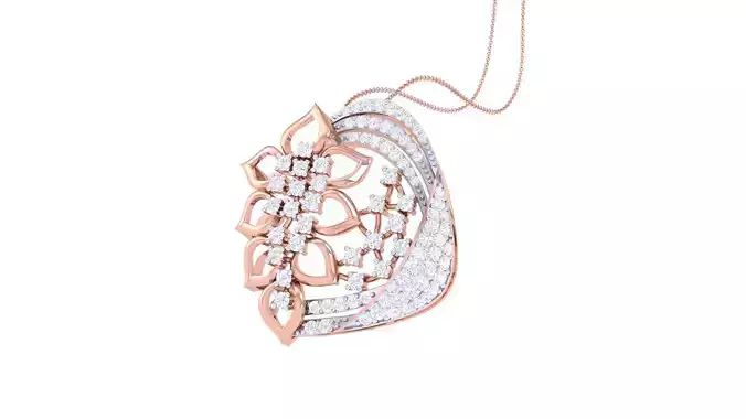 Flower High Jewelry Pendant Earrings Set 3dm stl obj mtl gltf 