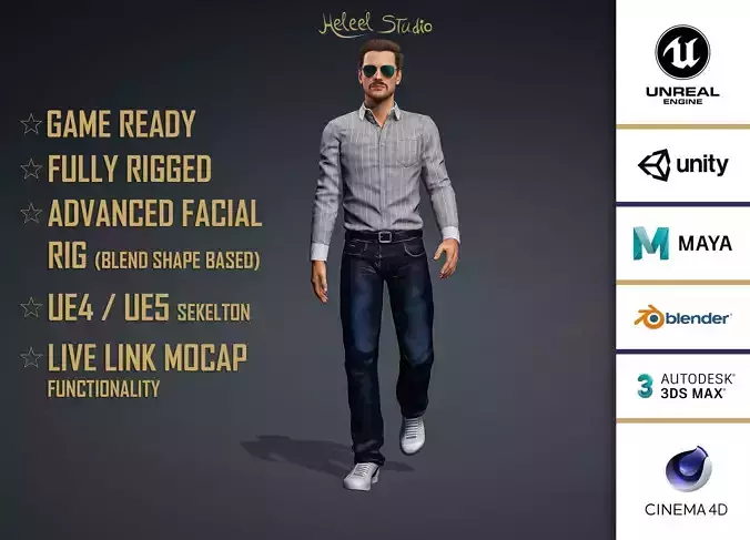 High Quality Realistic Male Casual Gray Shirt