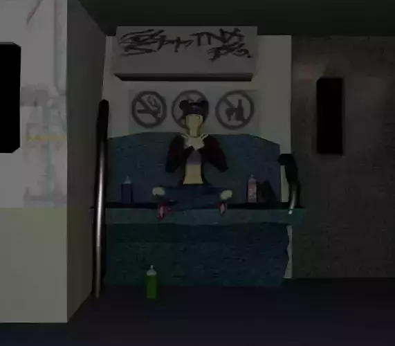 Subway PSX Rigged Character 3D model