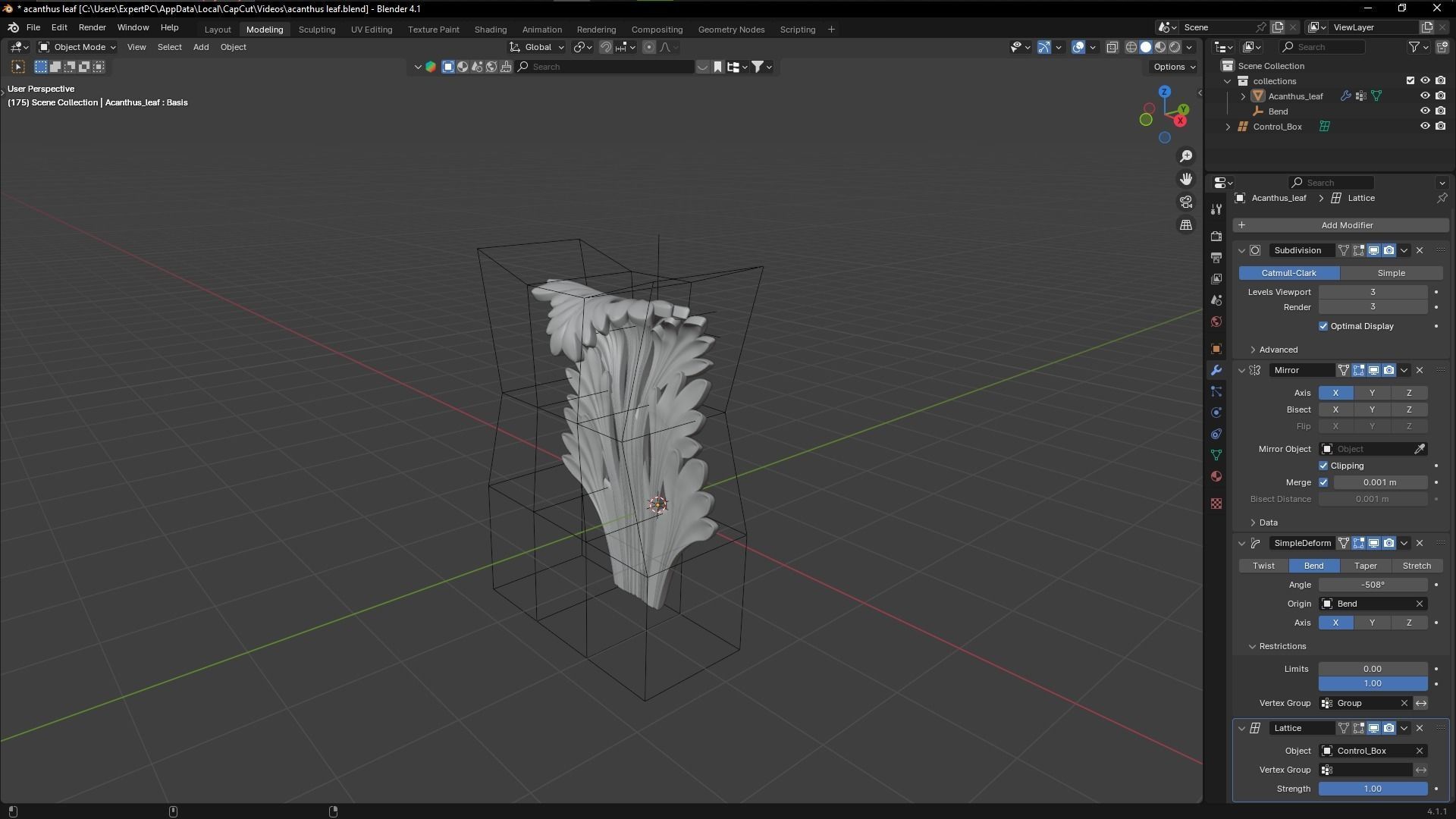 Roman Acanthus Leaf blender 3d model 3D model_3