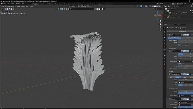 Roman Acanthus Leaf blender 3d model 3D model