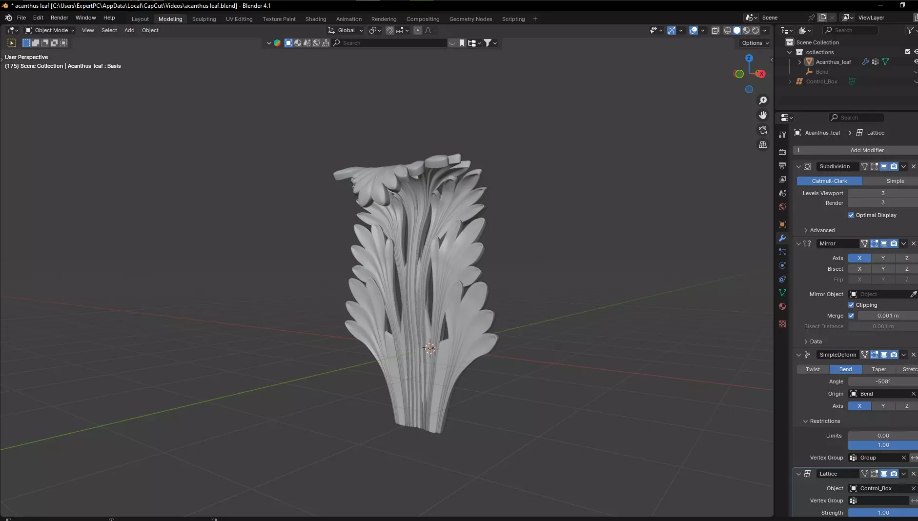 Roman Acanthus Leaf blender 3d model 3D model_0