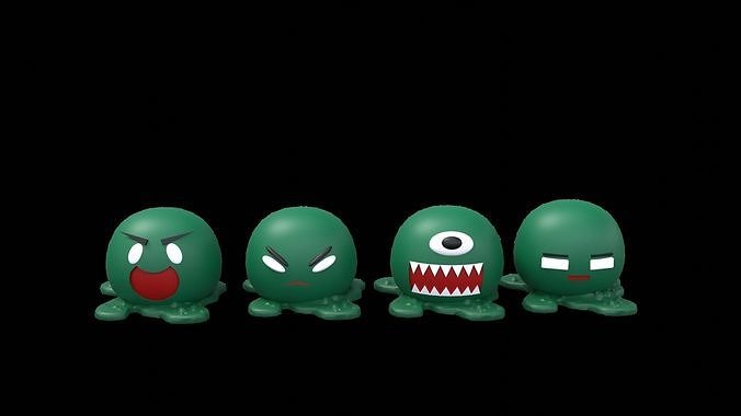 Slimes Low-poly 3D model