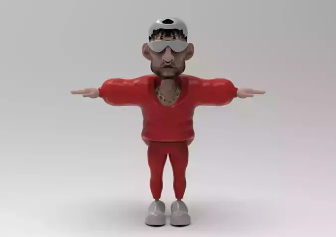 Bad Bunny Cartoon Low-poly 3D model