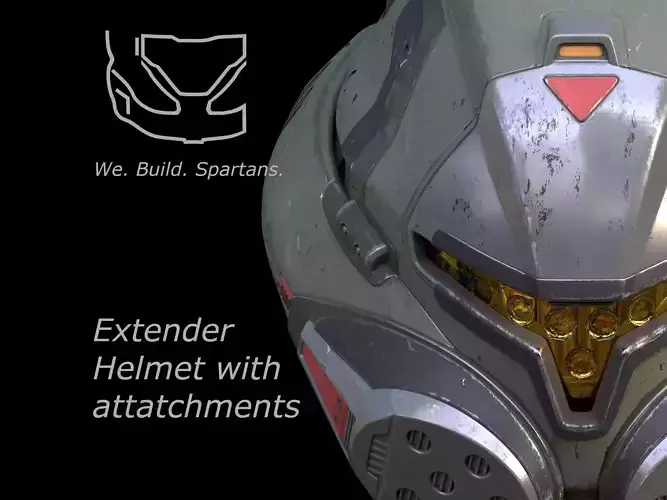 Extender helmet with attachments 3d print file 3D print model