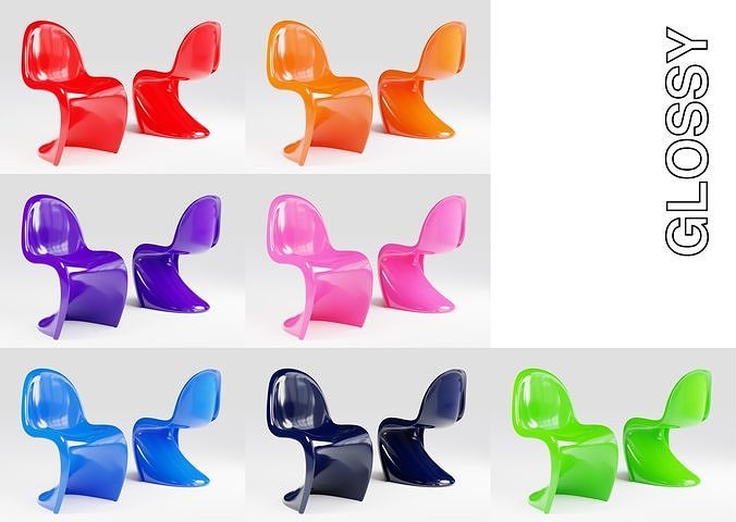 Panton Chair Stackable Spaceage Design 3D model