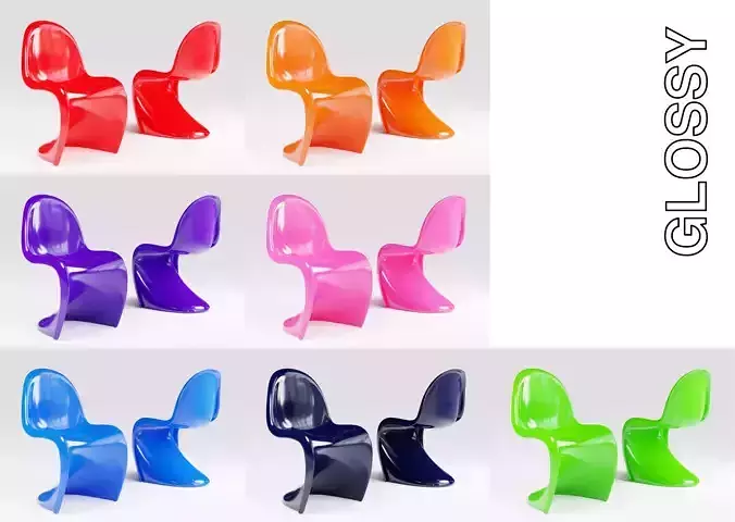 Panton Chair Stackable Spaceage Design 3D model