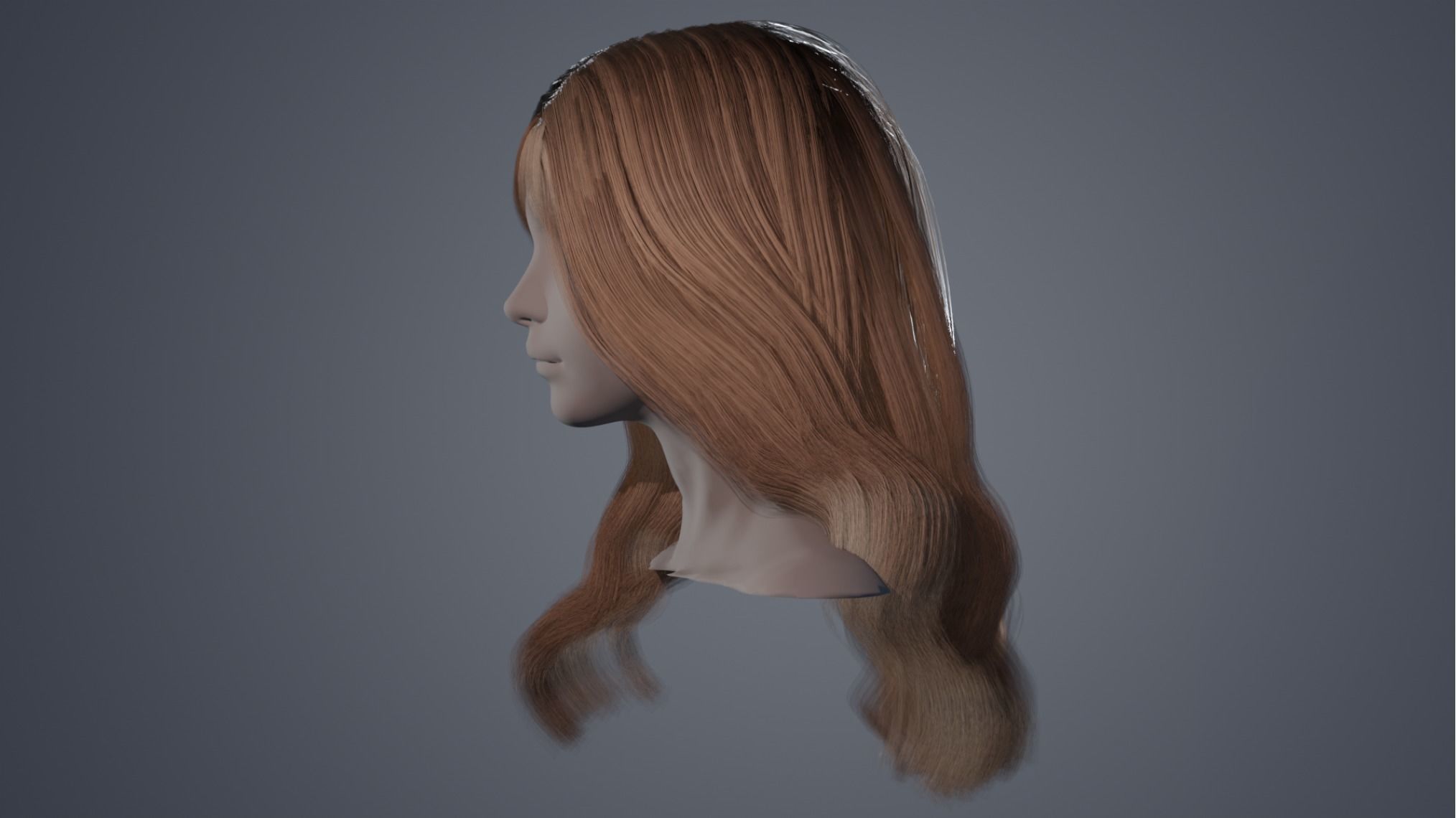 Free Female Hairstyle Free low-poly 3D model_6