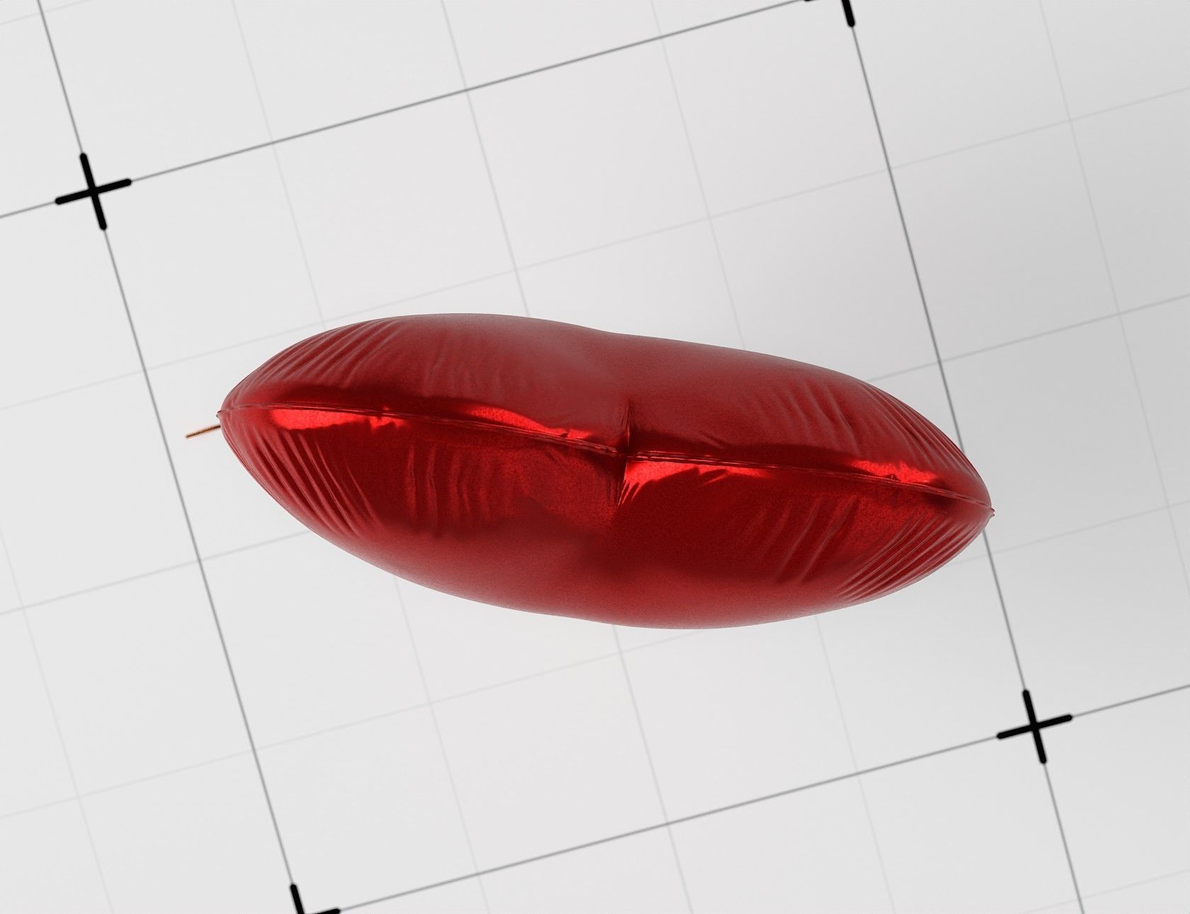 Heart Shaped Helium Balloon 3D model_1