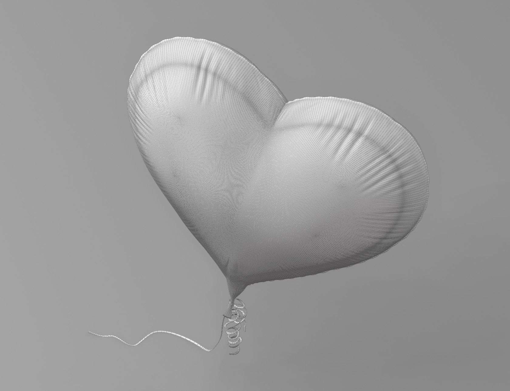 Heart Shaped Helium Balloon 3D model_11
