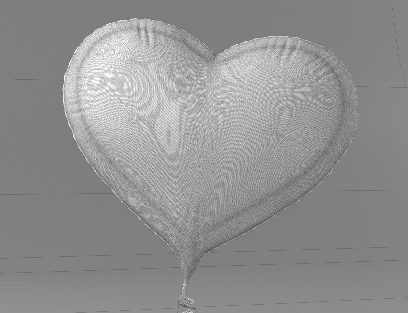 Heart Shaped Helium Balloon 3D model_16