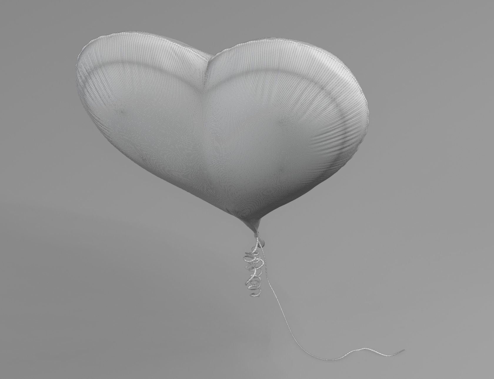 Heart Shaped Helium Balloon 3D model_12