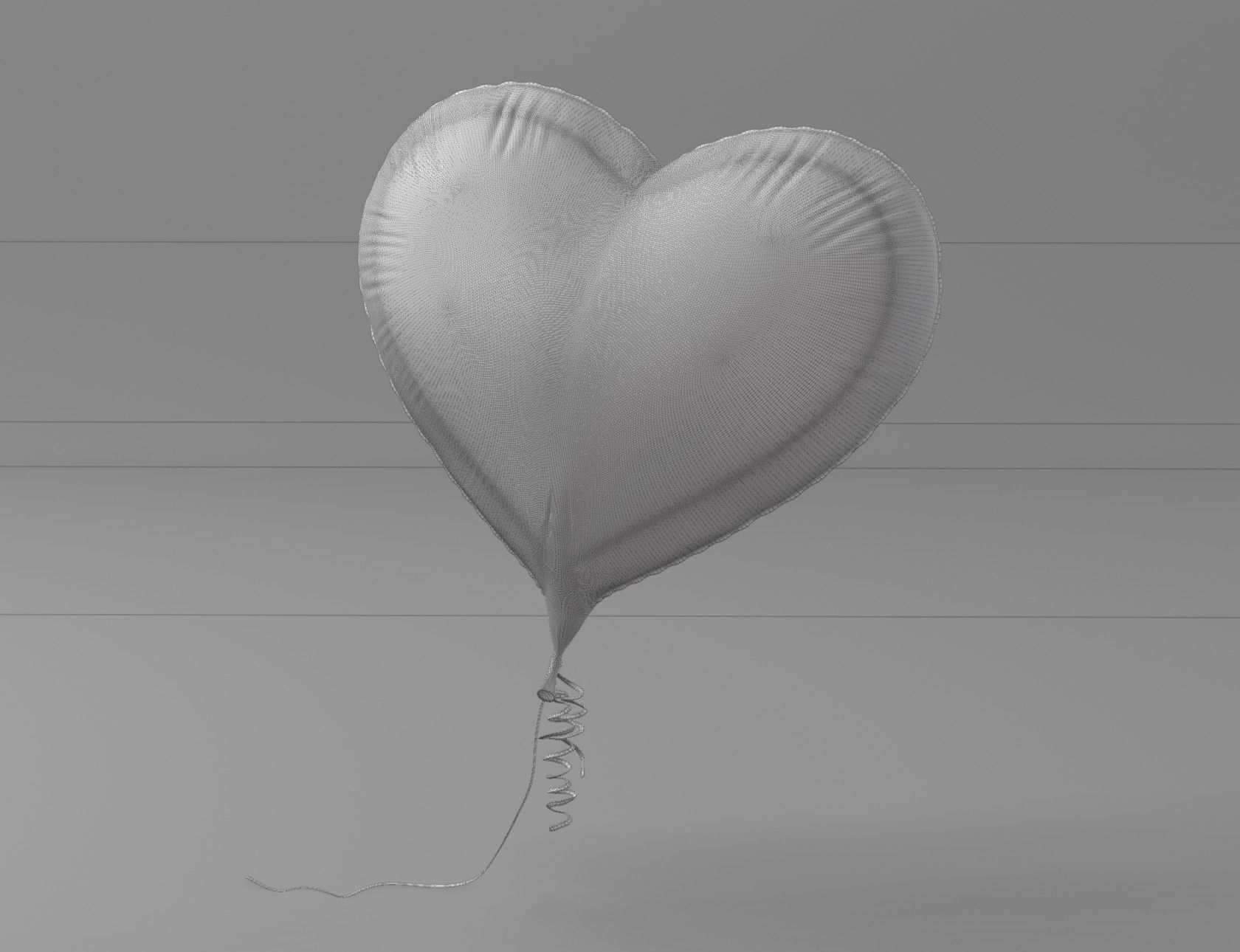 Heart Shaped Helium Balloon 3D model_9