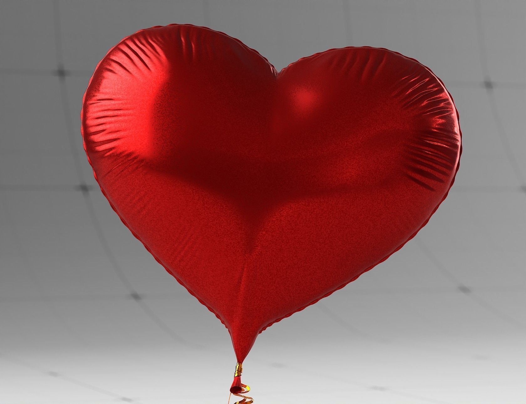 Heart Shaped Helium Balloon 3D model_7