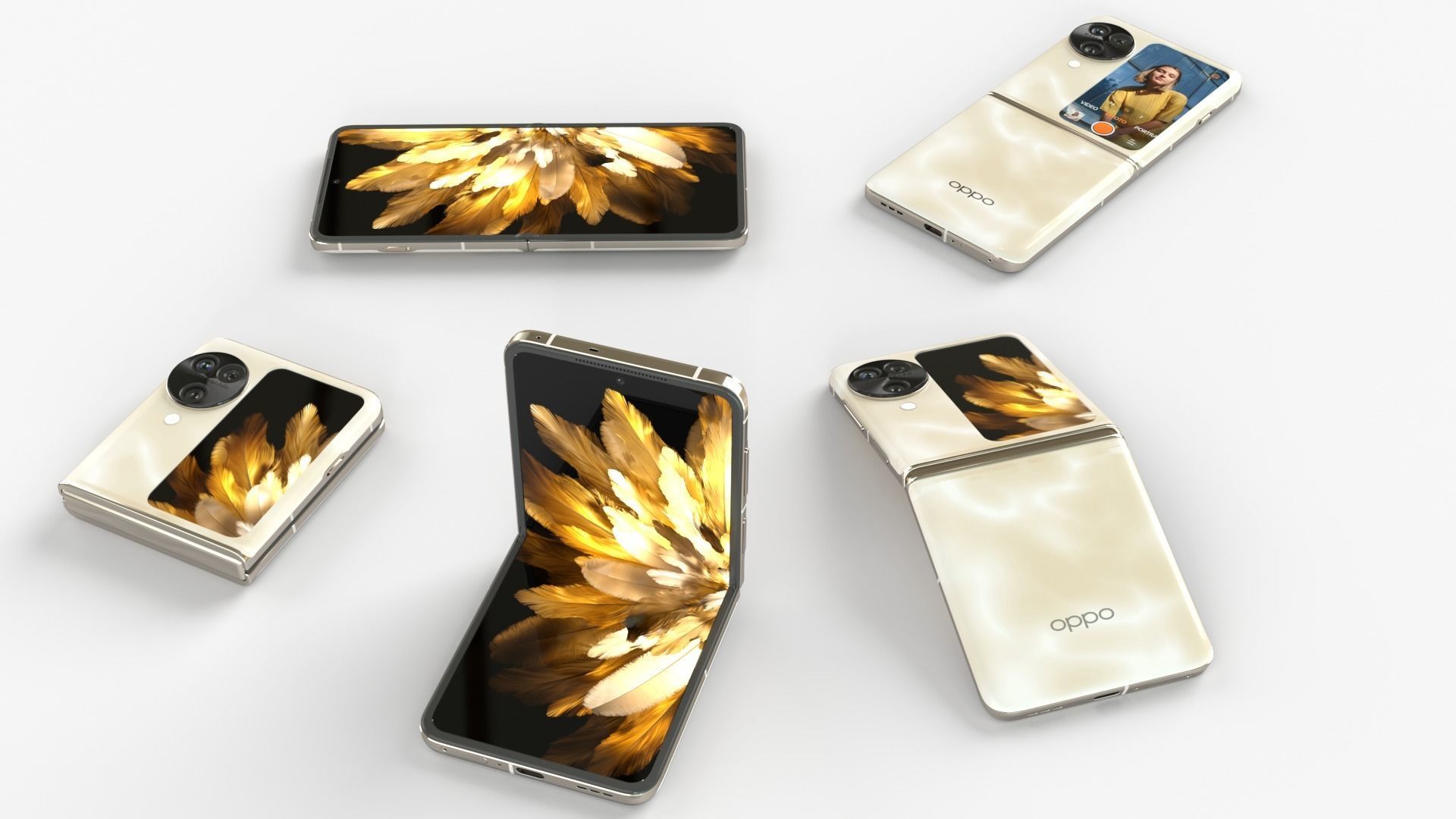 OPPO Find N3 Flip rigged animated  all colors 3D model_2