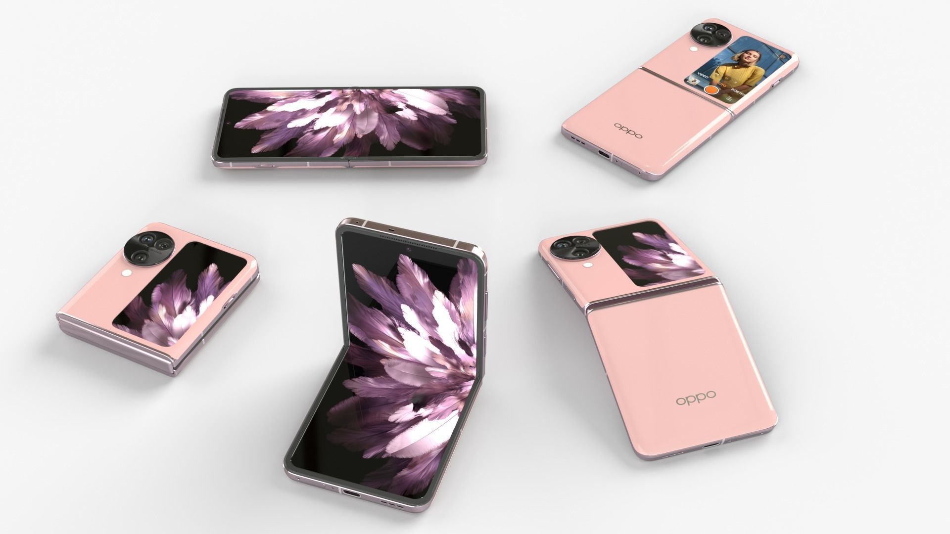 OPPO Find N3 Flip rigged animated  all colors 3D model_3