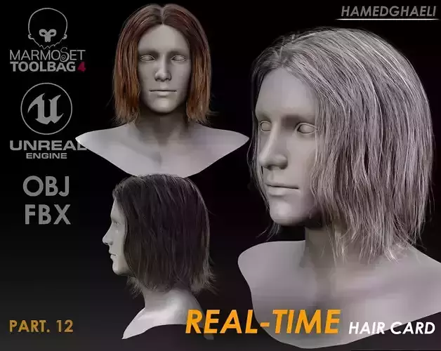 Real Time Hair Card Male Hairstyle part 12