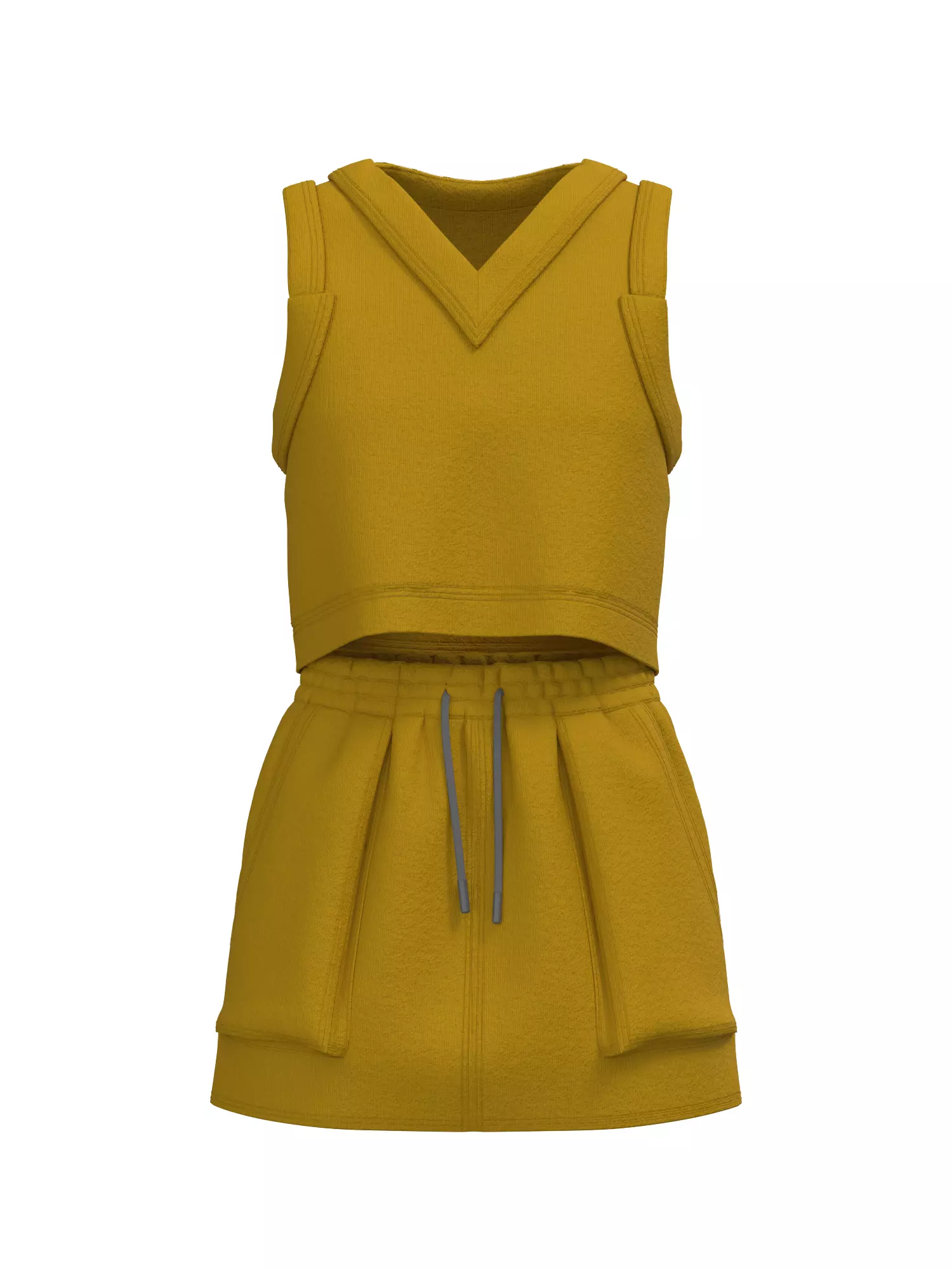 Female sweate vest and skirt 3D model