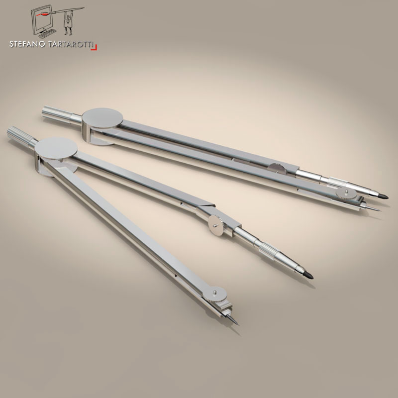 Compass measuring tool 3D model_1