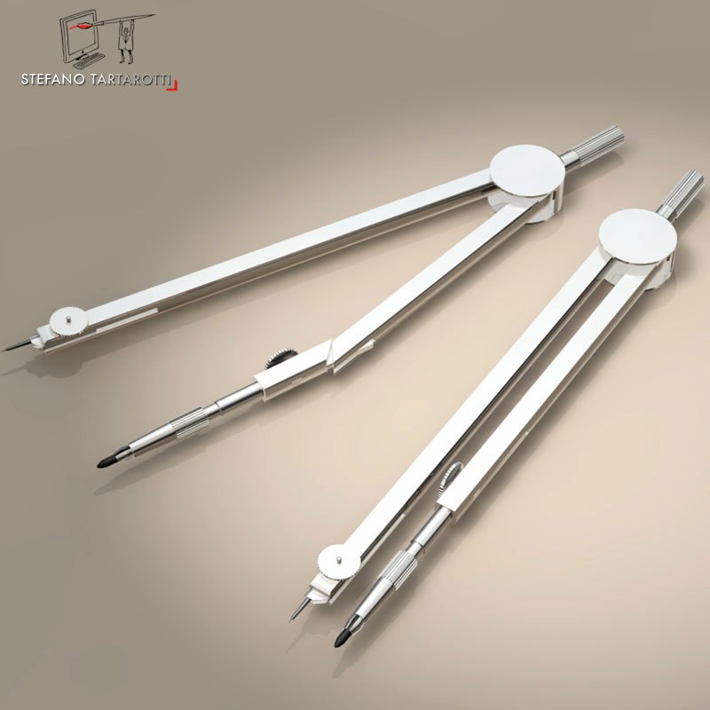 Compass measuring tool 3D model_4